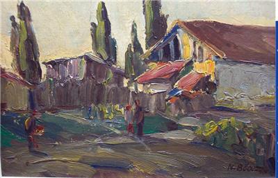 Sample artwork by Nicola Blazev (1913 - 1974), known for impressionist portrait and landscape paintings - View similar artists and auction records